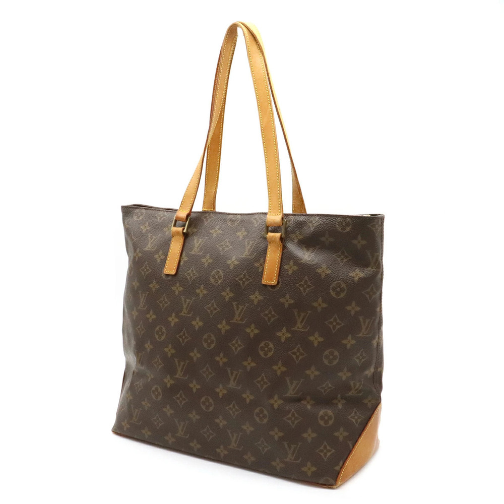 Louis Vuitton Mezzo Monogram Cabas Shoulder Tote Bag Brown